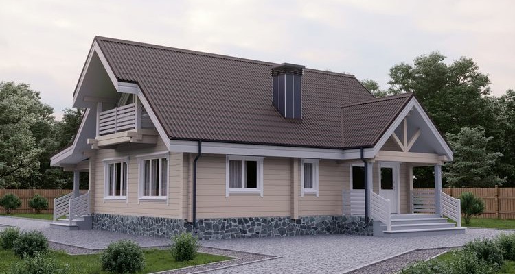 Төбесінде қоңыр Ondulin плиткалары бар үйдің қасбетінің түсіне арналған идеялар