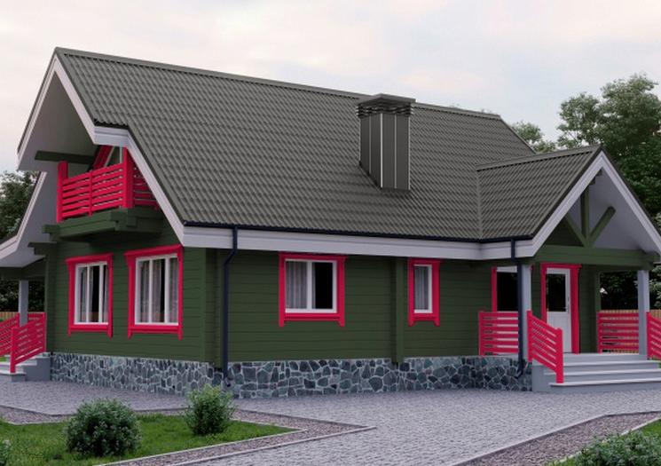 Ондулин плиткалары бар әдемі шатыр