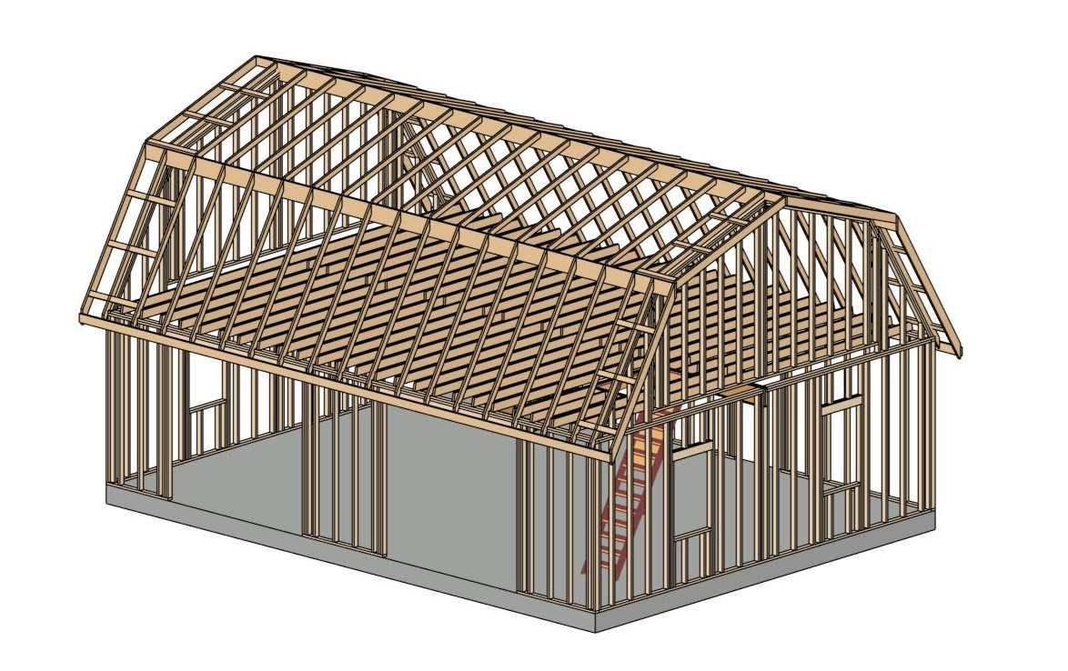 Сыналған шатыры бар каркас үй