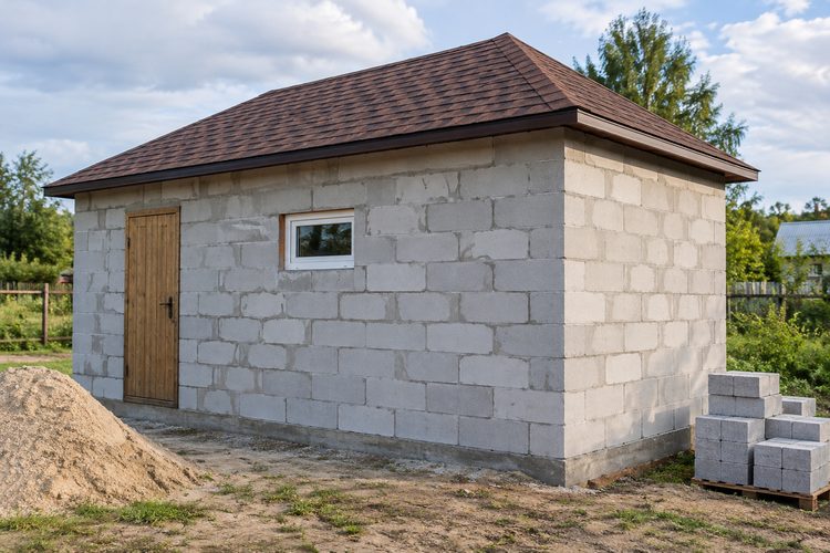 сарай из пеноблоков